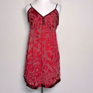 Nicole by Nicole Miller Women’s Red Jeweled Camisole Slip Mini Dress Size 14